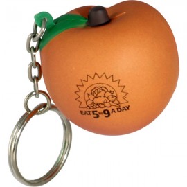 Peach Stress Reliever Key Chain with Logo  Peach Stress Reliever Key Chain with Logo