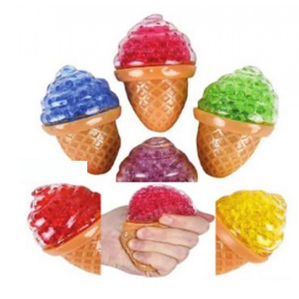 3.5" Squeezy Bead Ice Cream Cone Toy with Logo