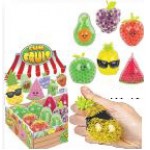 Customized 3" Squeezy Bead Fun Fruit Toy