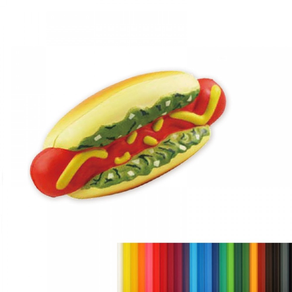 Hot Dog Shaped Stress Reliever with Logo