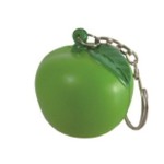 Custom PU Green Apple Stress Ball w/Keychain