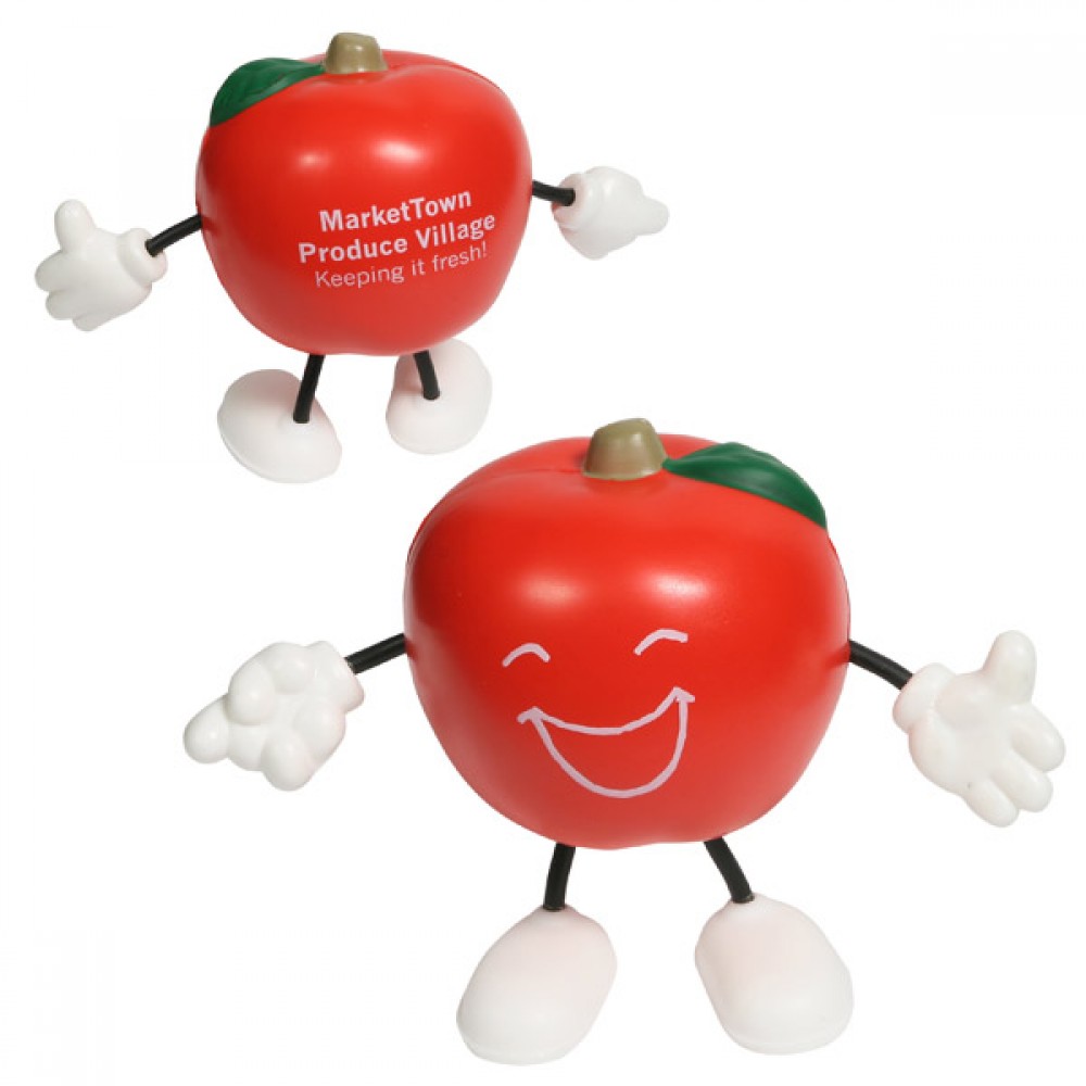 Logo Branded Apple Stress Reliever Figurine