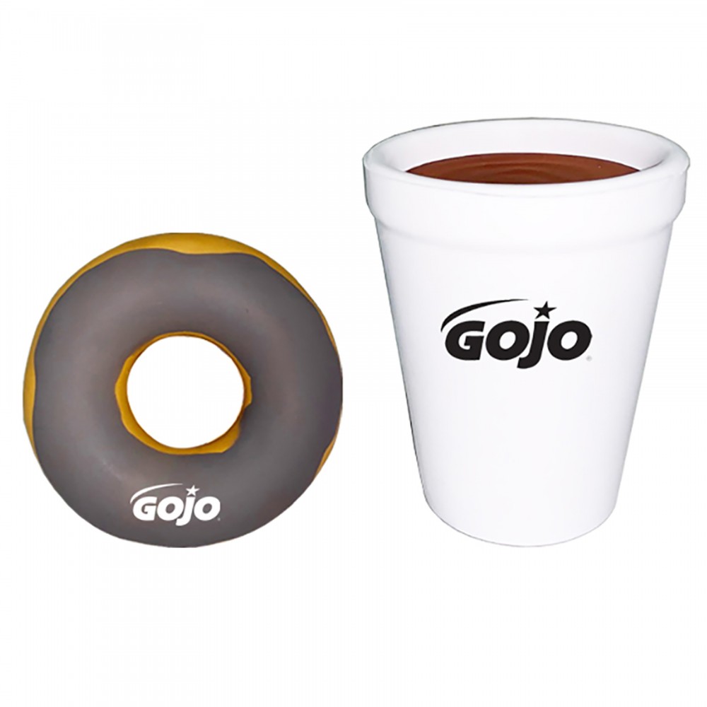 Personalized Donut and Coffee Cup Combo Pack Stress Reliever
