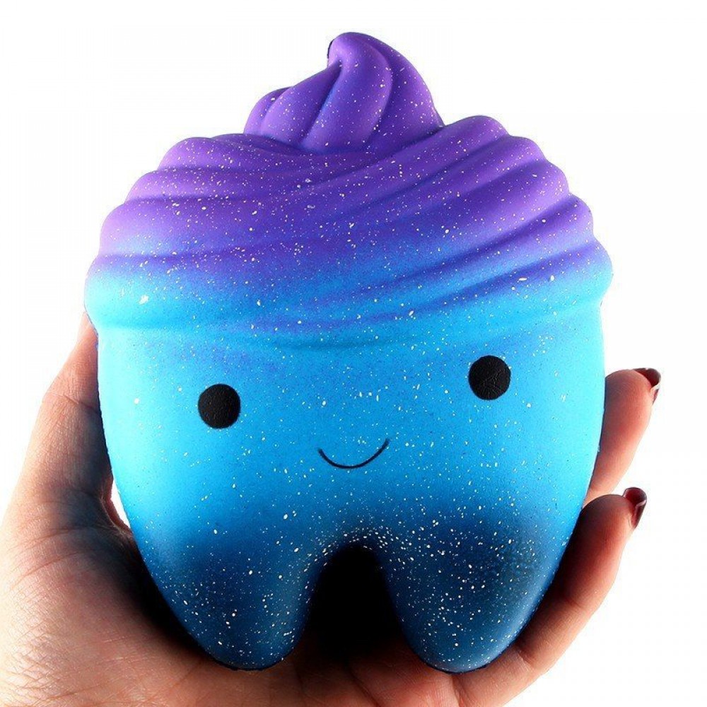 Slow Rising Stress Release Squishy Galaxy Tooth with Logo