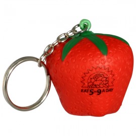 Logo Branded Strawberry Stress Reliever Key Chain  Logo Branded Strawberry Stress Reliever Key Chain