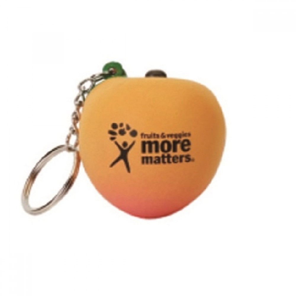 Personalized PU Peach Stress Ball w/Key Chain