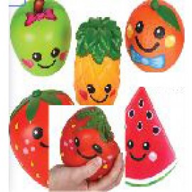 3.75" Squish Fruit Toy with Logo