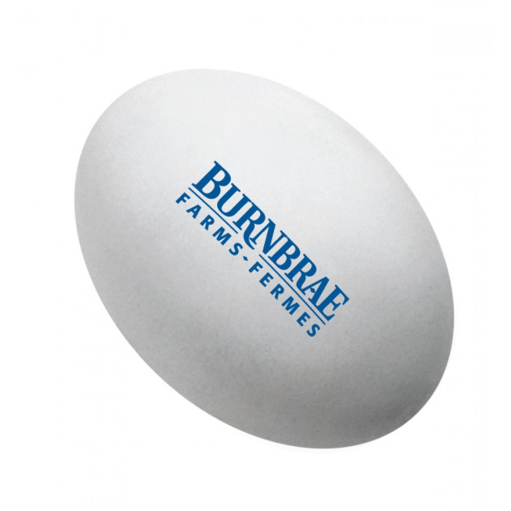 Logo Branded Egg Stress Reliever - white Logo Branded Egg Stress Reliever - white