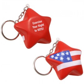 Patriotic Star Stress Reliever Key Chain with Logo