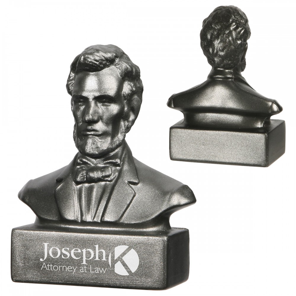 Logo Branded Abraham Lincoln Bust Stress Reliever