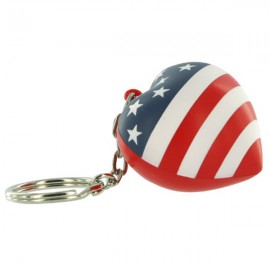Patriotic Valentine Heart Stress Reliever Key Chain with Logo