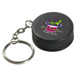 Hockey Puck Stress Reliever Key Chain with Logo