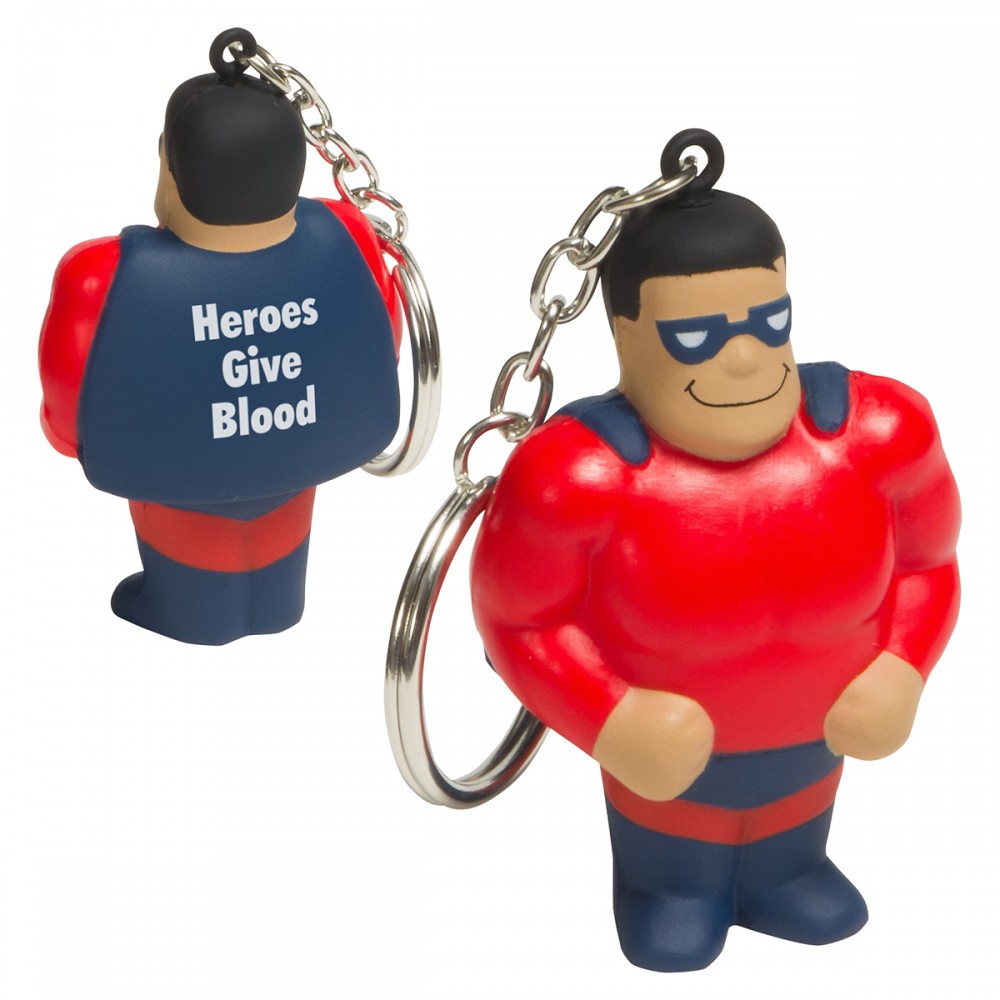 Super Hero Stress Reliever Key Chain with Logo