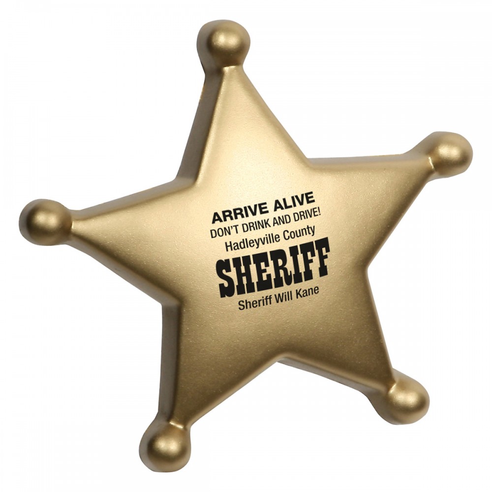Promotional Sheriff's Badge Stress Reliever