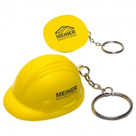 Logo Branded Hard Hat Stress Reliever Key Chain