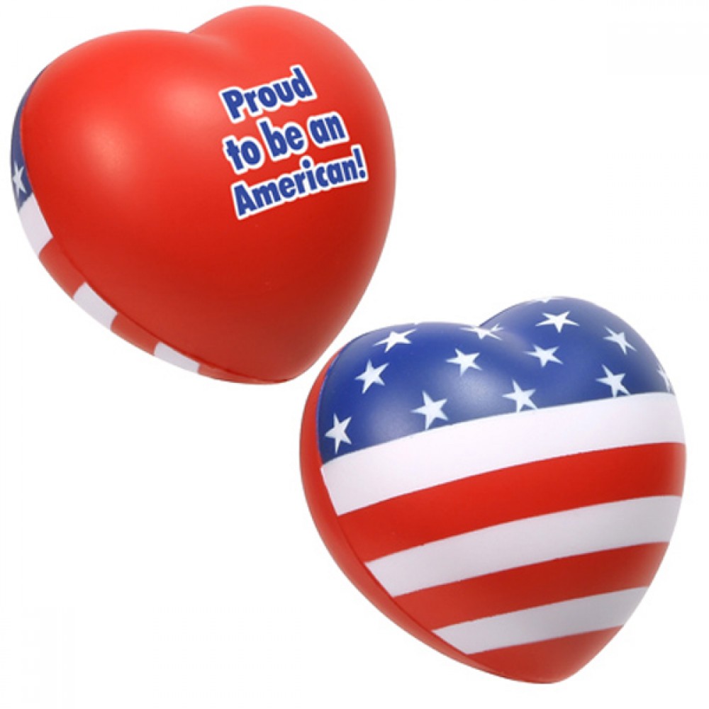 Patriotic Valentine Heart Stress Reliever with Logo
