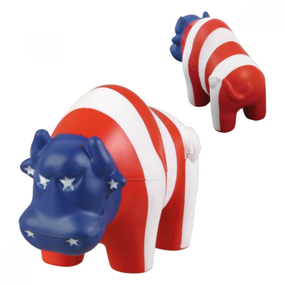 Patriotic Bull Stress Reliever with Logo
