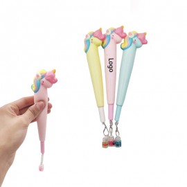 2 in 1 Squishy Unicorn Ball Pen and Squeeze Toy with Logo