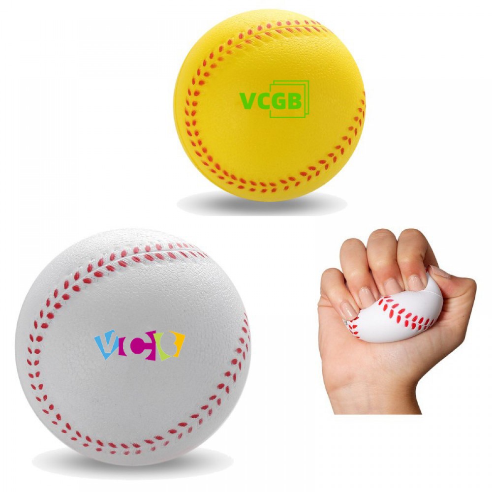 Promotional 2-3/4" Diameter Baseball Stress Reliever PU Ball