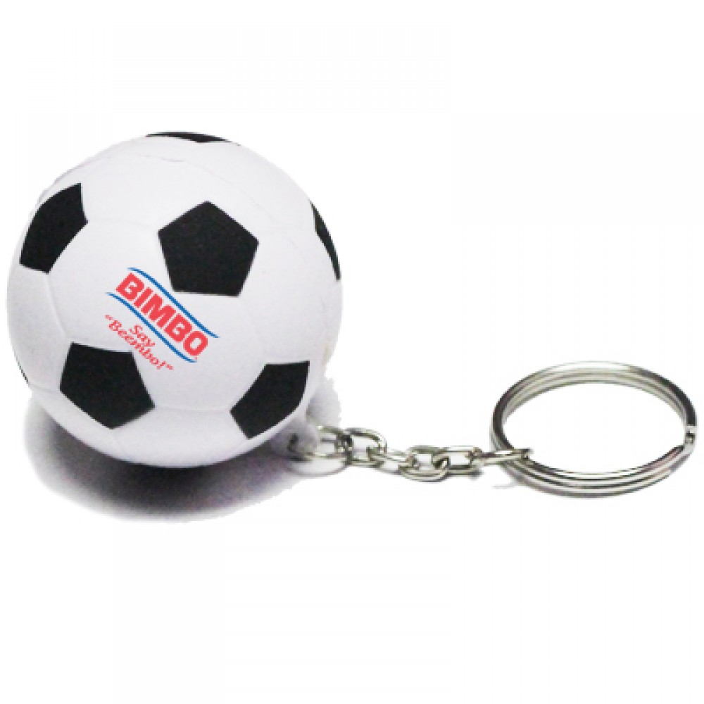 Logo Branded Soccer Ball Stress Reliever Keychain