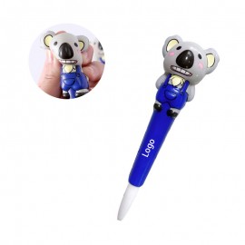 Logo Branded 2 in 1 Squishy Bear Ball Pen and Squeeze Toy