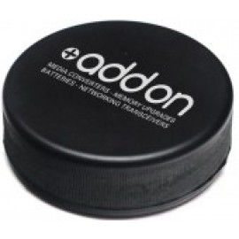 Black Hockey Puck Stress Reliever with Logo