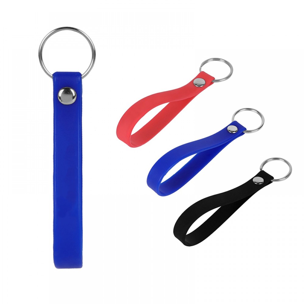 1/2'' Silicone Bracelet Keychain Logo Branded 1/2'' Silicone Bracelet Keychain Logo Branded