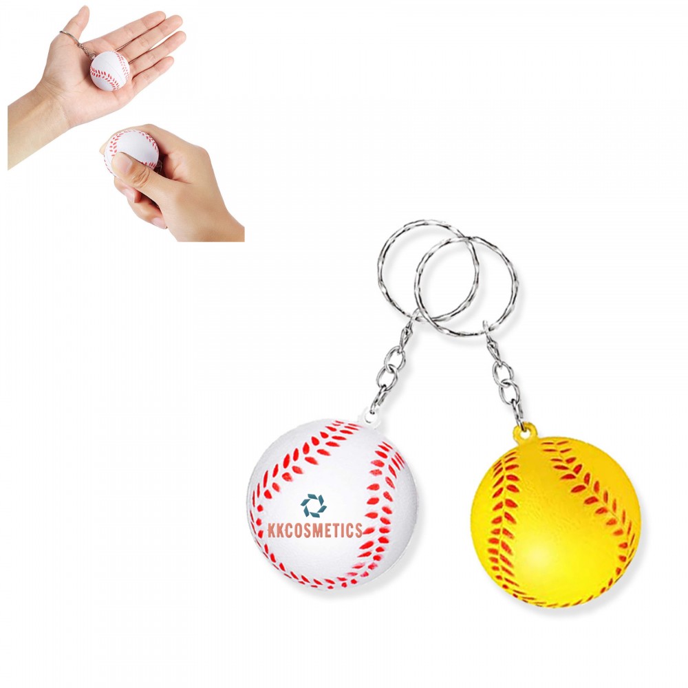 Customized Baseball Stress Reliever Key Chain Customized Baseball Stress Reliever Key Chain