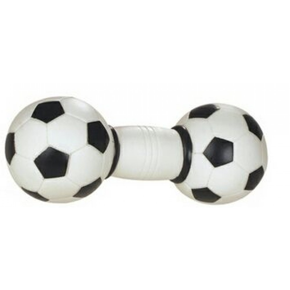Rubber Soccer Ball Dumbbell Dog Toy with Logo
