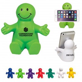 Personalized 4" Squeezable Smile Face Guy Phone Holder & Squeezable Stress Reliever