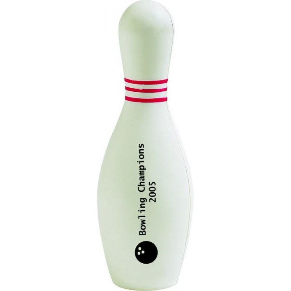 5"x2" Bowling Pin Stress Reliever with Logo