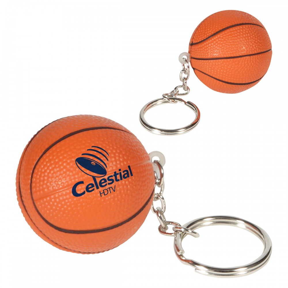 Logo Branded Basketball Stress Reliever Key Chain
