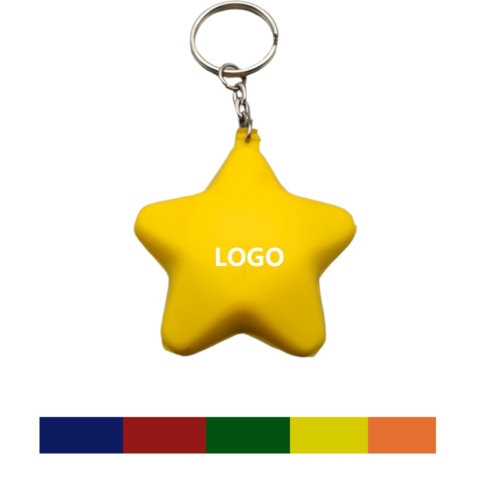 Custom Printed Star Stress Reliever Keychain Custom Printed Star Stress Reliever Keychain