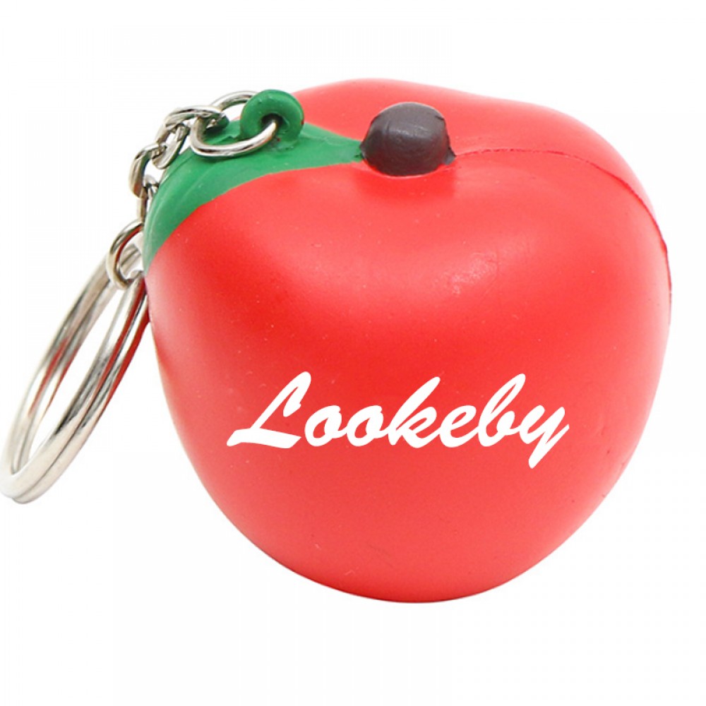 Custom Imprinted Apple Stress Reliever Key Chain Custom Imprinted Apple Stress Reliever Key Chain