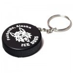 Hockey Puck Stress Reliever Keychain with Logo