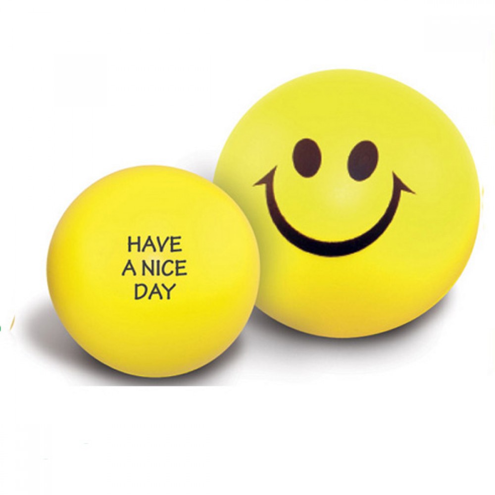 Logo Branded 2 1/2"Smile Stress Ball