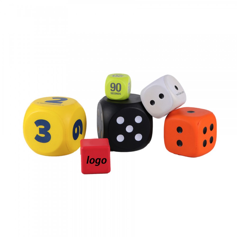 Dice Shaped Stress Ball with Logo