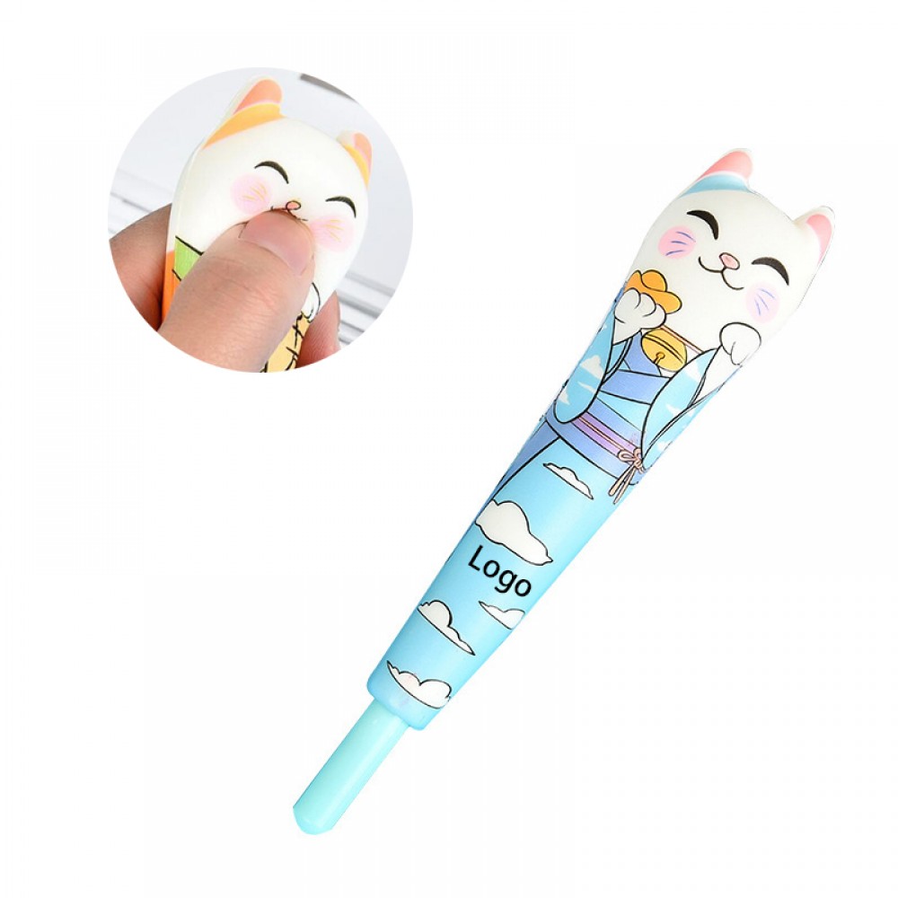 2 in 1 Fortune Cat Ball Pen and Squeeze Toy with Logo