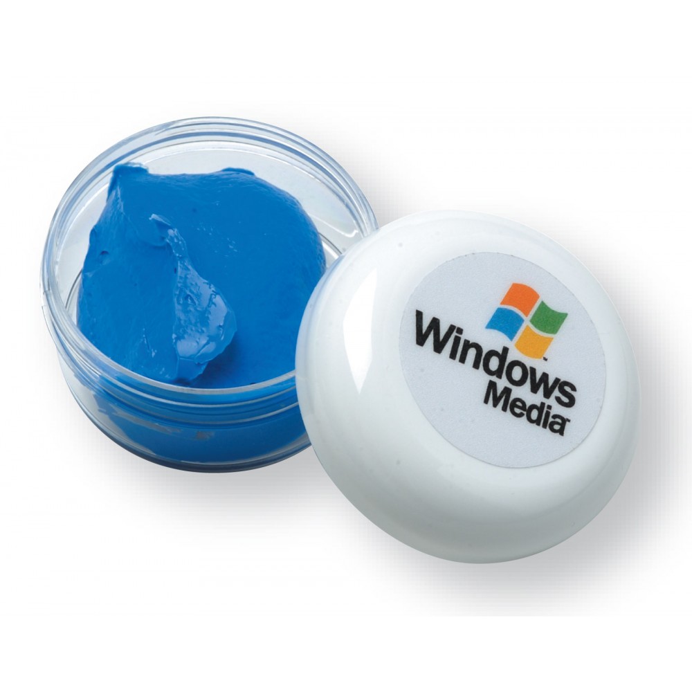 Blue Exercise Putty In Clear Cosmetic Jar Custom Printed Blue Exercise Putty In Clear Cosmetic Jar Custom Printed