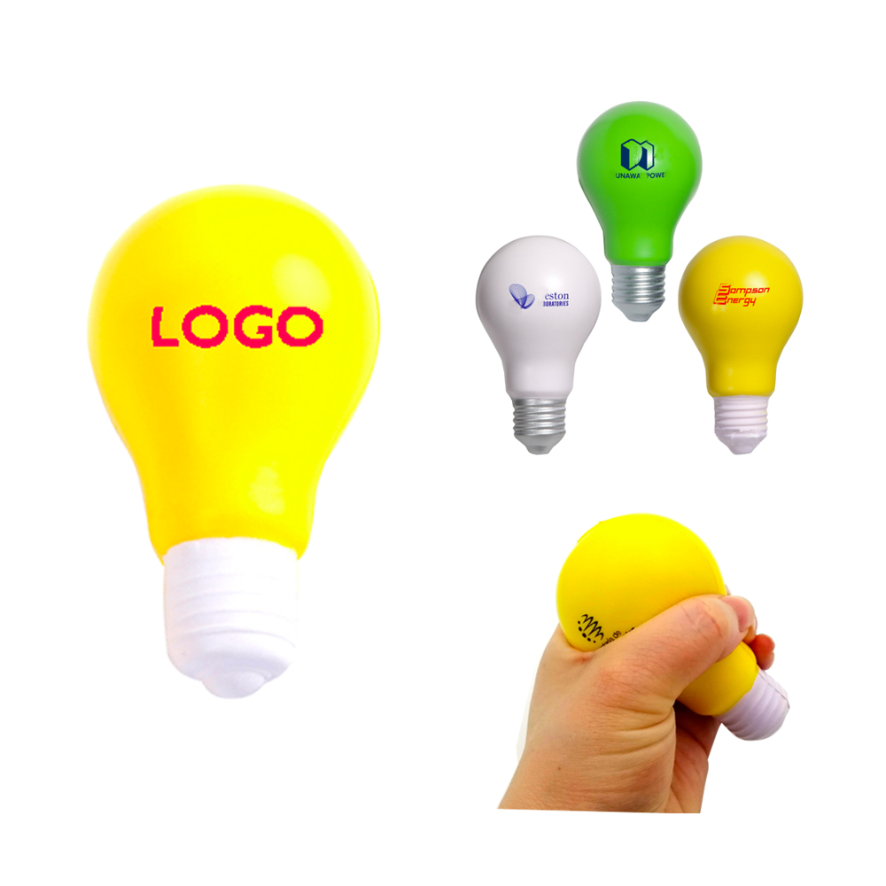 Light Bulb Shape Stress Reliever Ball with Logo