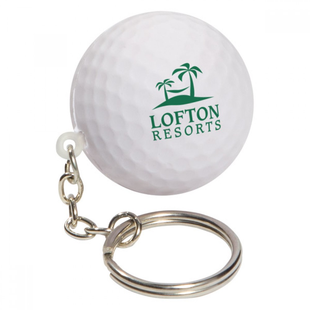 Golf Ball Stress Reliever Key Chain with Logo