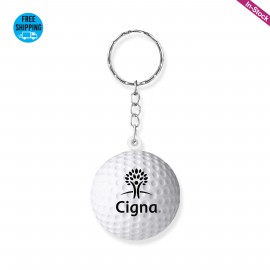 Promotional 1.6" Diameter Golf Ball Shape Stress Reliever Key Chain