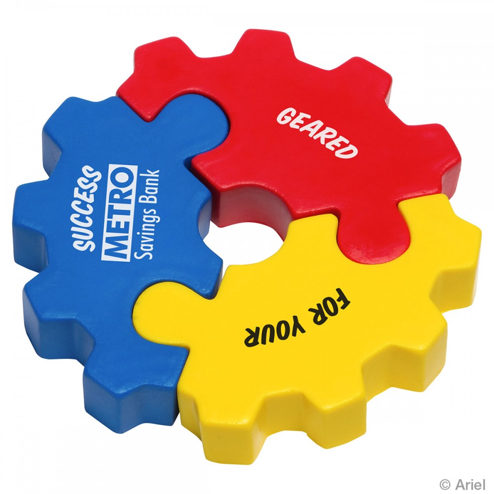 3 Piece Gear Puzzle Set Stress Reliever with Logo