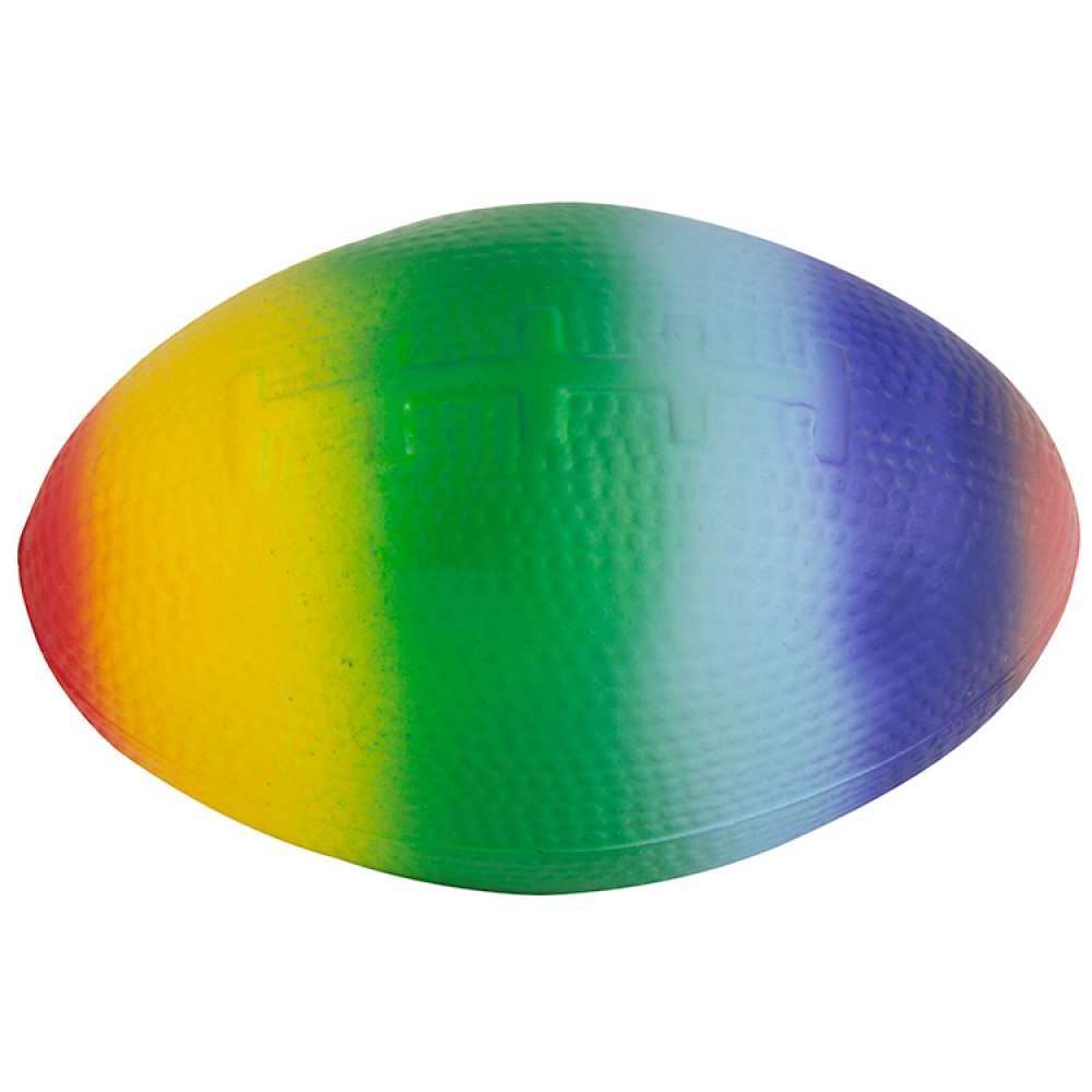Promotional Rainbow Football Squeezies Stress Reliever