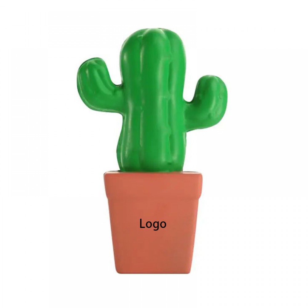 Cactus Shape Squeeze Toy Stress Reliever with Logo