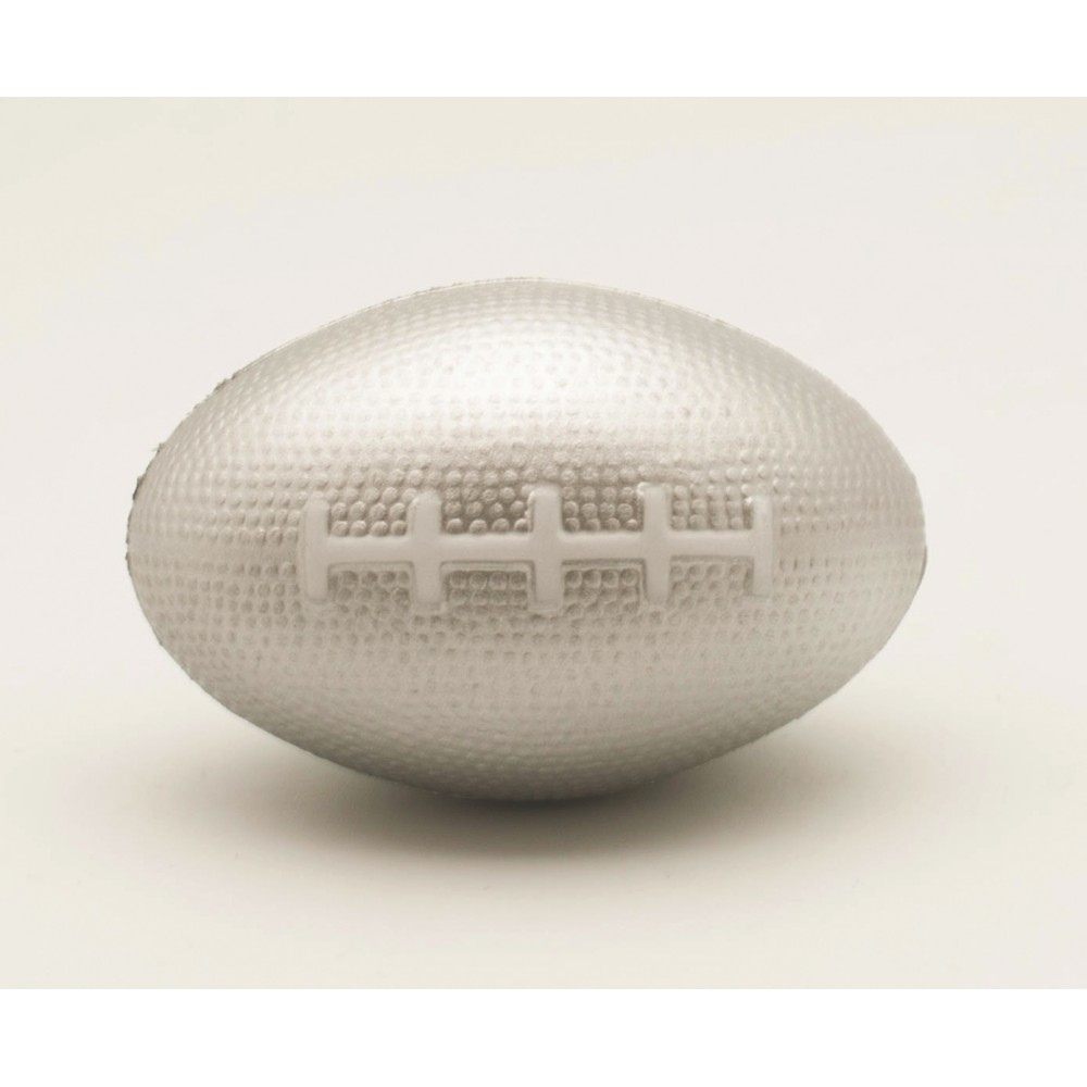Customized Silver Football Squeezies Stress Reliever