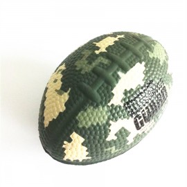 Camo Football Shaped Stress Reliever with Logo