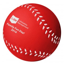 Red Baseball Stress Reliever with Logo