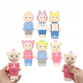 6 Pieces Squishy Doll Set Squeeze Toy Stress Reliever with Logo