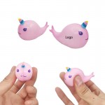 Mini Narwhal Squeeze Toy Stress Reliever with Logo